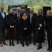 Gedenkfeier am Ort des ehemaligen KZ-Außenlagers Dipoldsau Gruppenfoto der Organisator:innen der diesjährigen Gedenkfeier
