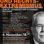 Kundgebung gegen Rassismus und Rechtsextremismus am 6. November in Wels Kundgebung gegen Rassismus und Rechtsextremismus am 6. November in Wels