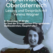 Pogromnacht in Oberösterreich - Lesung und Gespräch mit Verena Wagner Pogromnacht in Oberösterreich - Lesung und Gespräch mit Verena Wagner